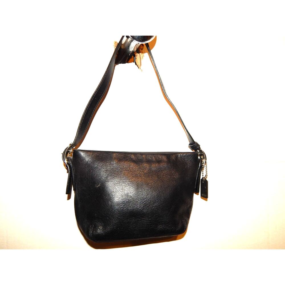 Coach Vintage Mini Smooth Black Leather Wristlet Handbag